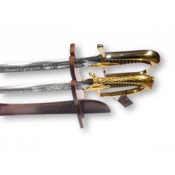 Stojak do szabli lub miecza podwójny  na szable lub miecz z pochwą